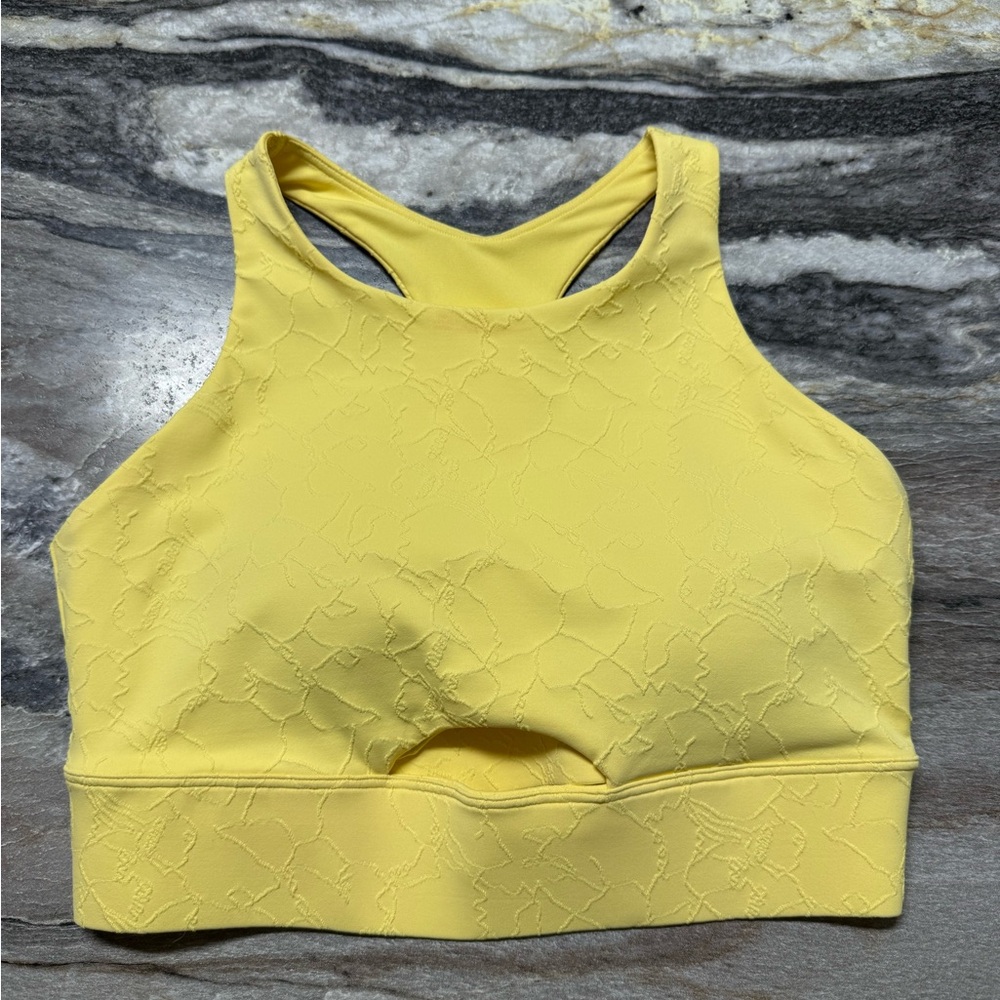 CALIA by Carrie Underwood Textured Yellow Sports Bra